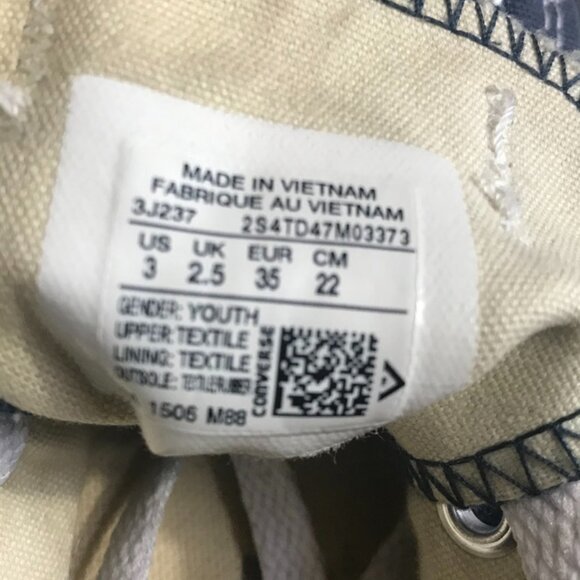 CONVERSE Sneakers- ALL STAR BLUE LOW TOP SNEAKER - UNISEX YOUTH size 3 - Picture 12 of 13